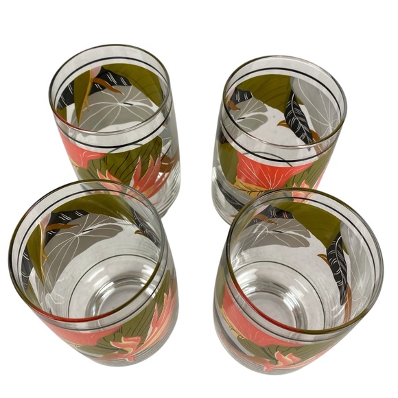 Vintage Sango Larry Laslo Maui Set 4 Water Glasses Tumblers Retro - Picture 5 of 9